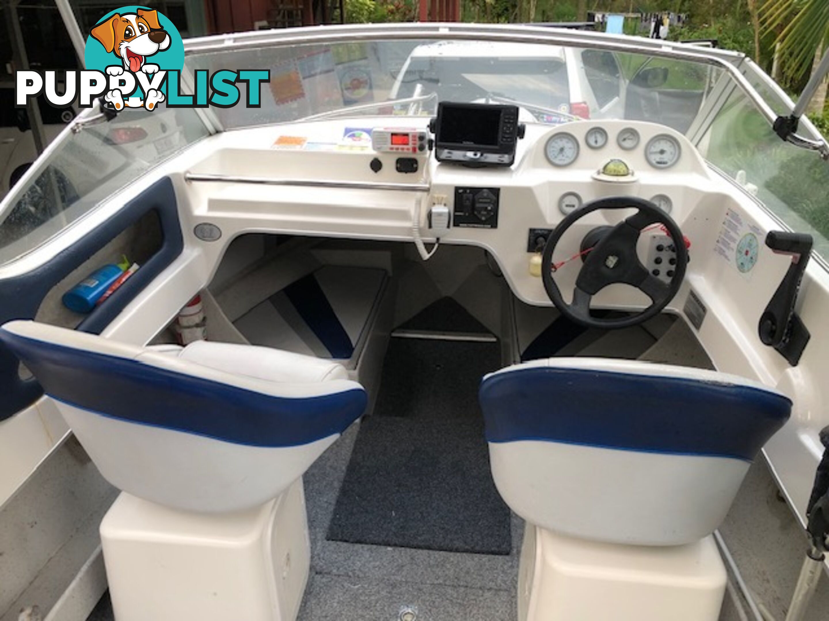1996 Seafearer powered by Evinrude on trailer 