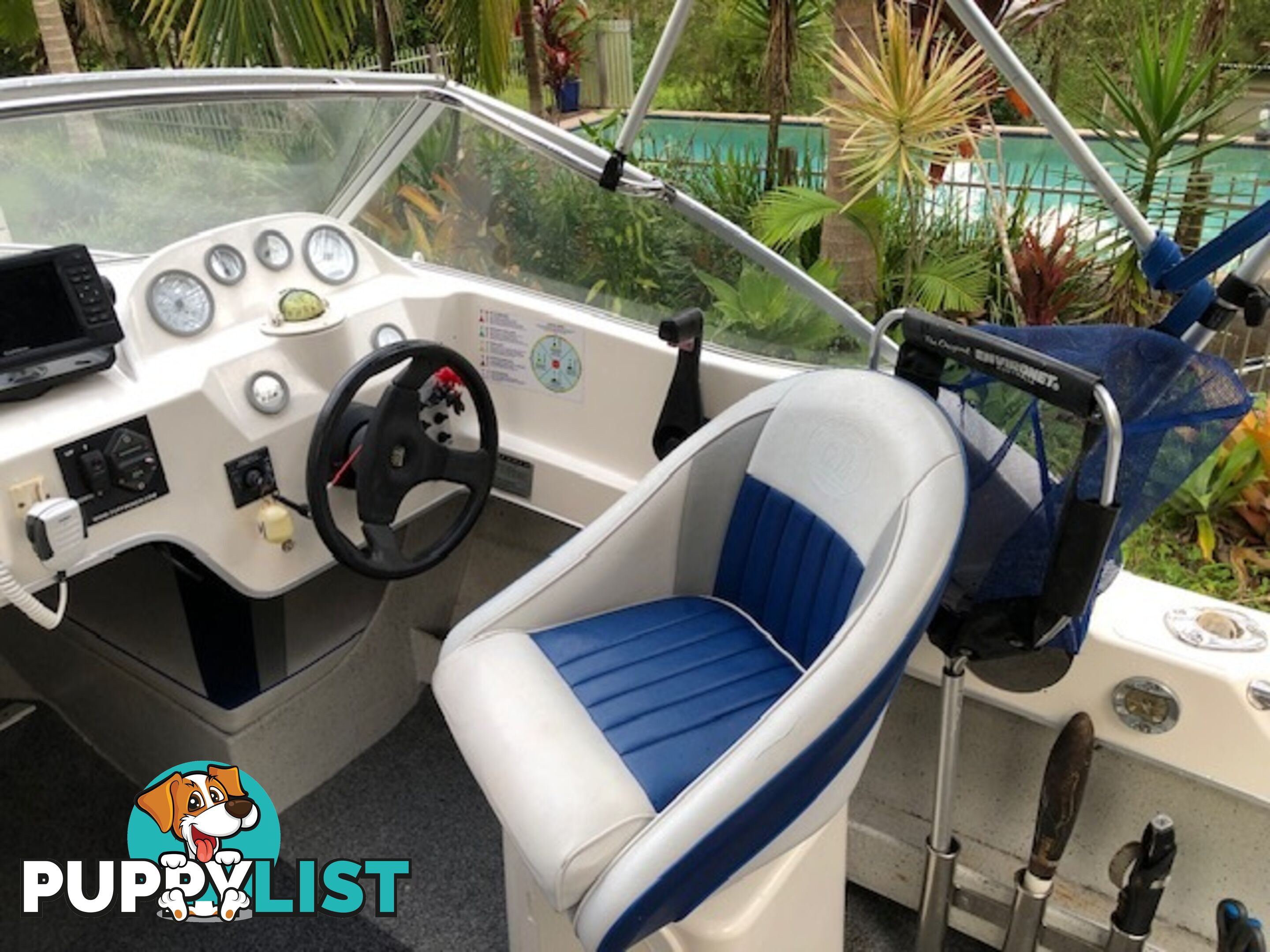 1996 Seafearer powered by Evinrude on trailer 