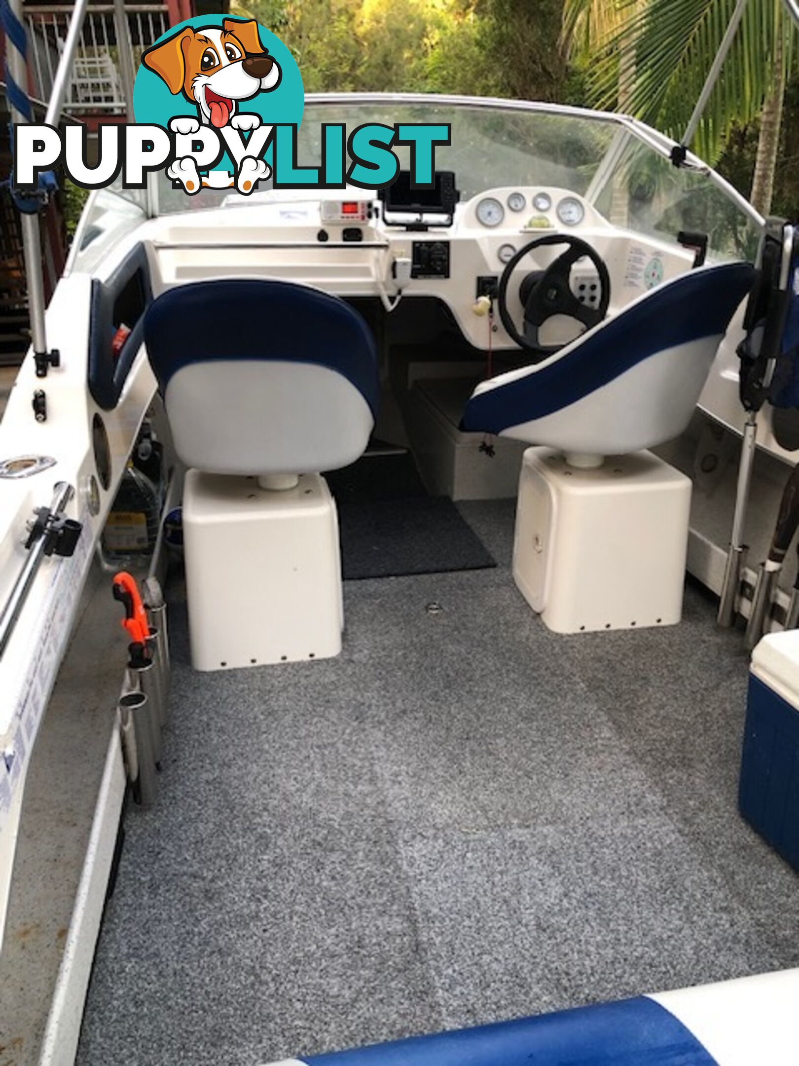 1996 Seafearer powered by Evinrude on trailer 