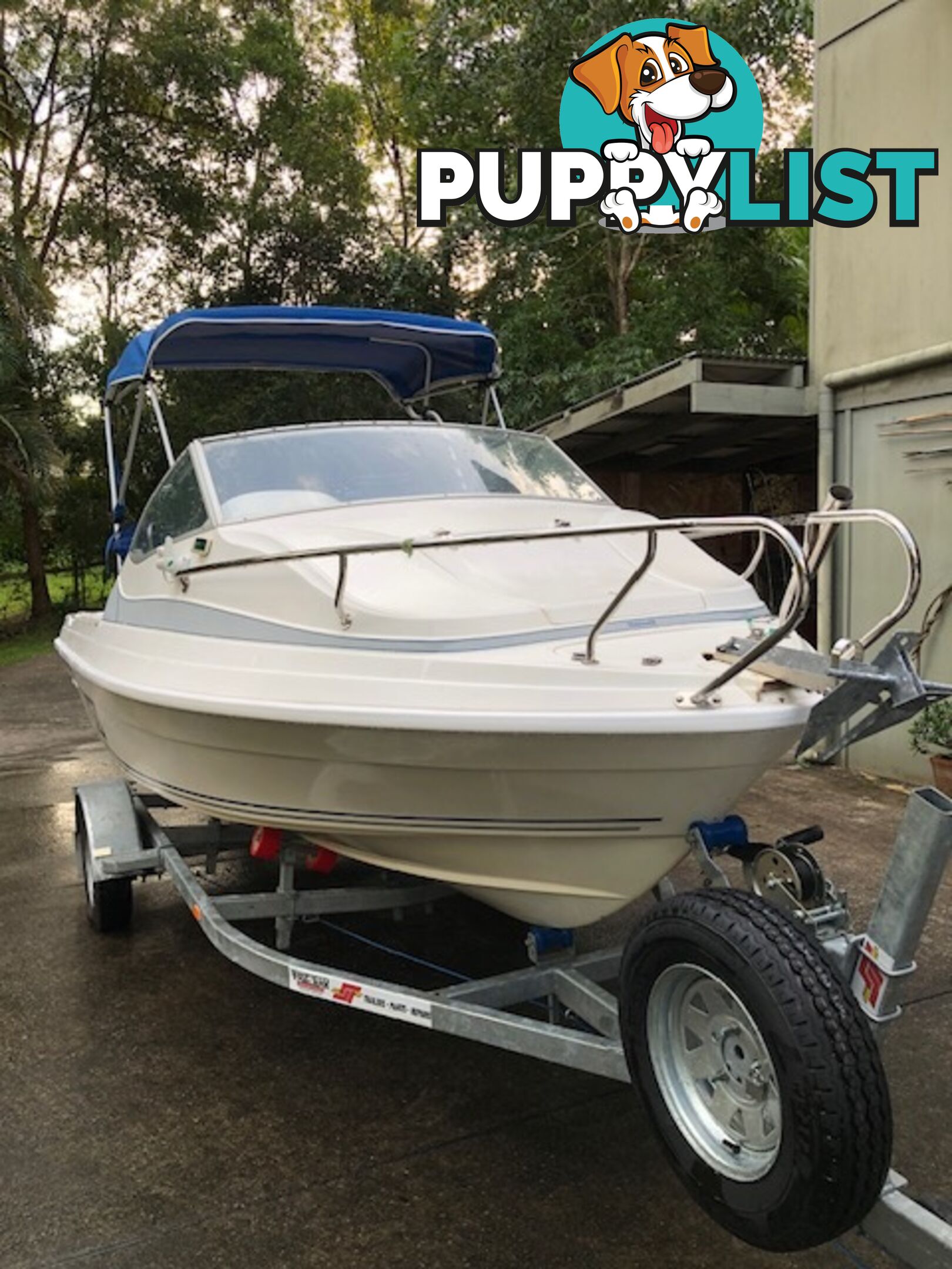 1996 Seafearer powered by Evinrude on trailer 