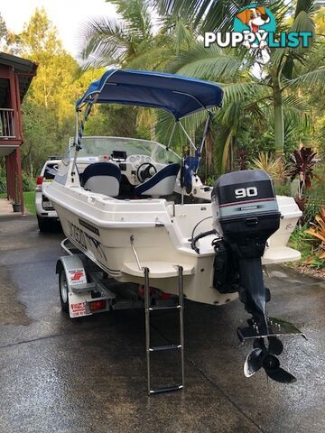 1996 Seafearer powered by Evinrude on trailer 