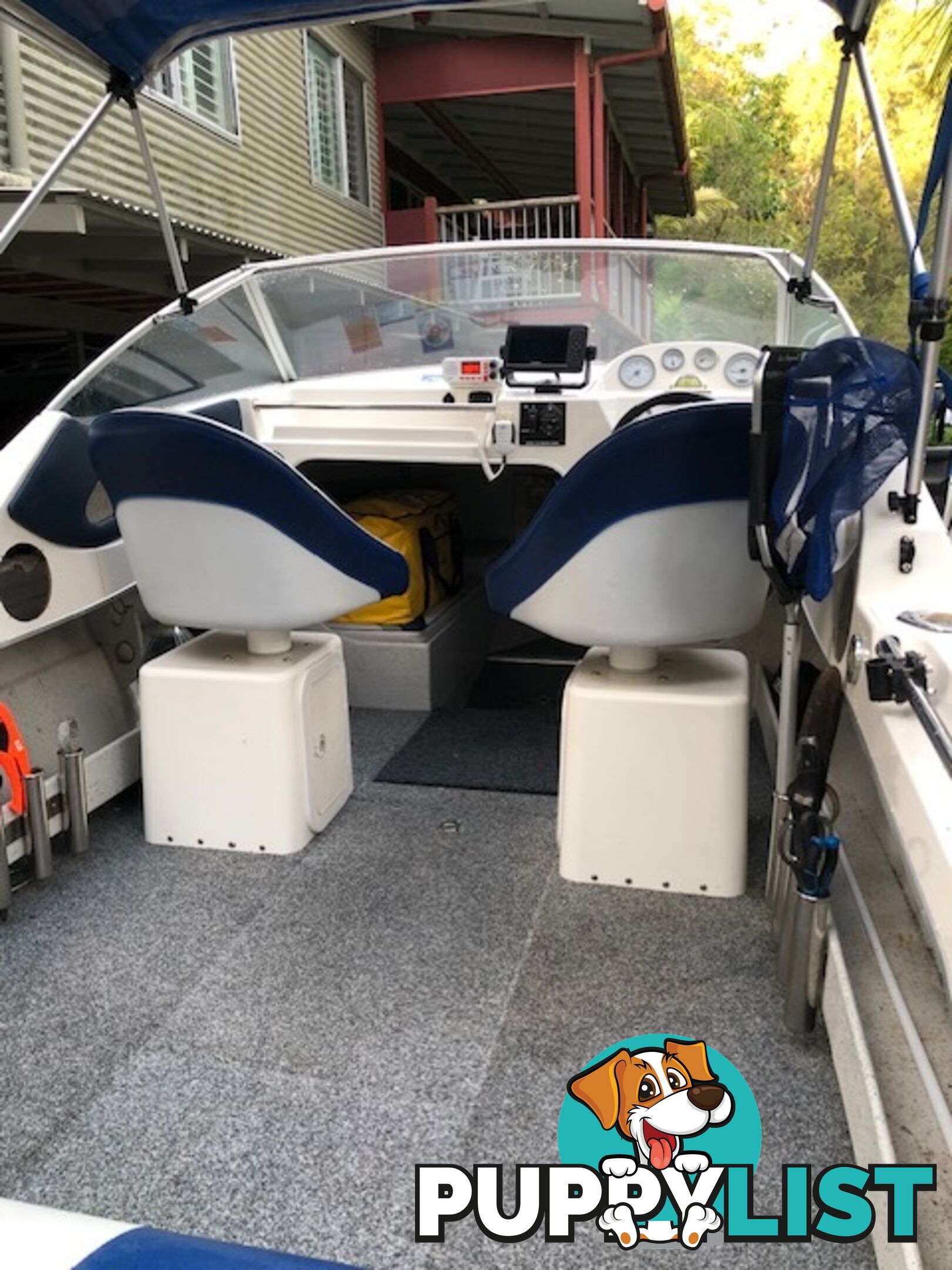 1996 Seafearer powered by Evinrude on trailer 