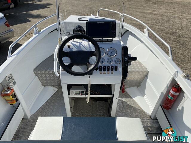 2015 Morningstar Bayfisher 498 with 60hp Honda on Galvanized Dunbier trailer