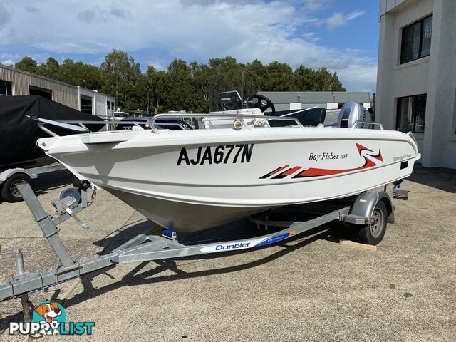 2015 Morningstar Bayfisher 498 with 60hp Honda on Galvanized Dunbier trailer