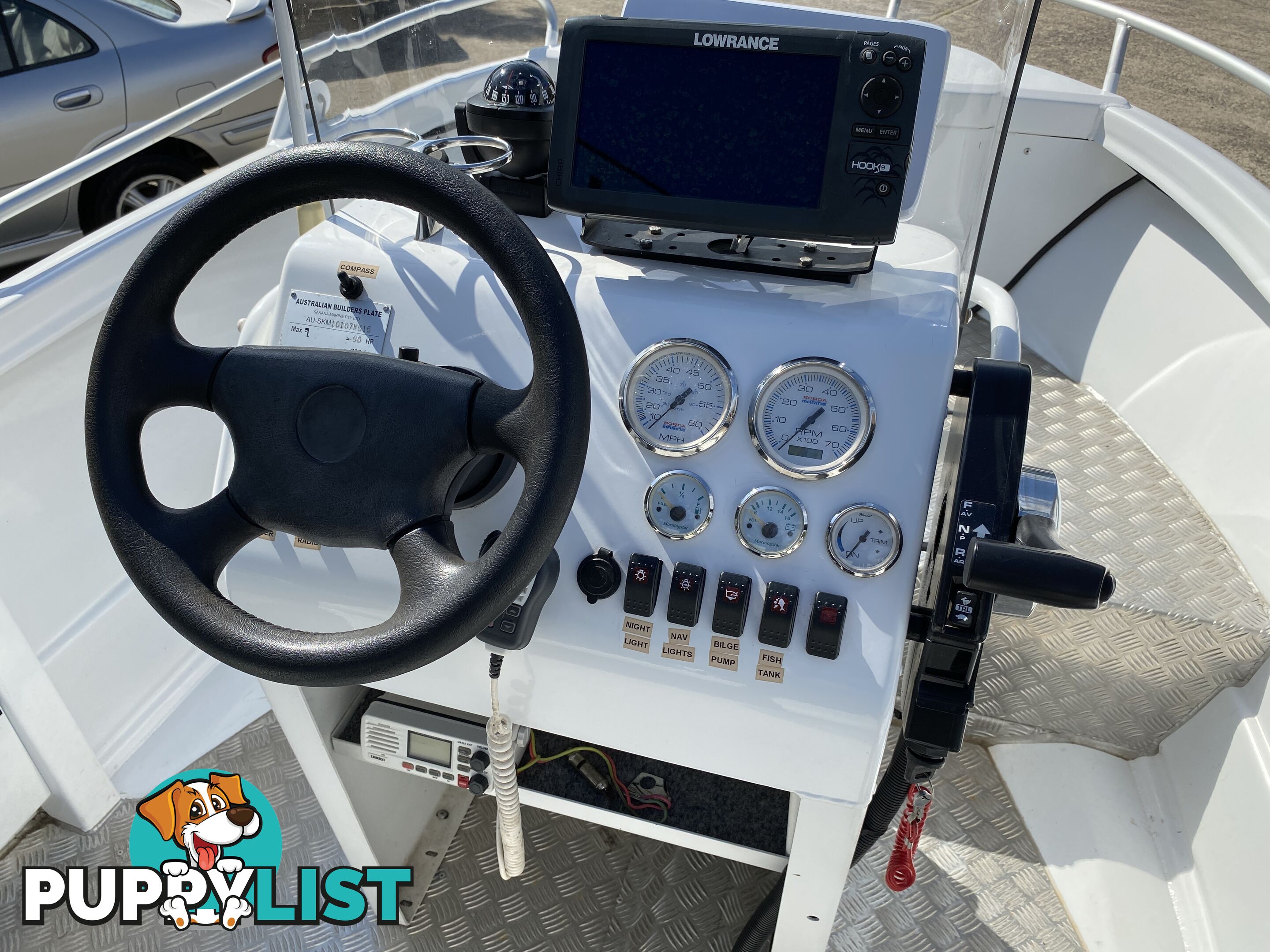 2015 Morningstar Bayfisher 498 with 60hp Honda on Galvanized Dunbier trailer