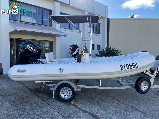 2010 Silver Marine Captain 480b RIB powered by 75hp Mercury on fully Galvanized trailer 