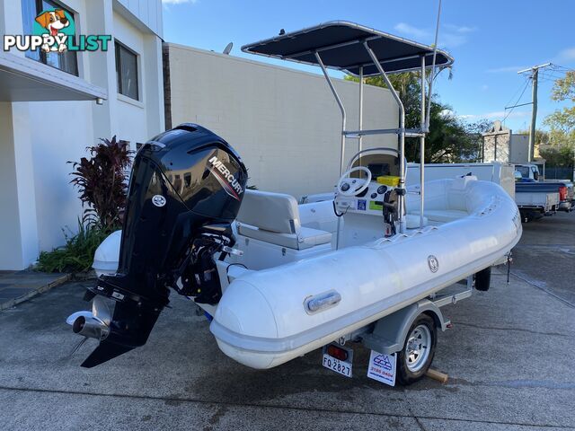 2010 Silver Marine Captain 480b RIB powered by 75hp Mercury on fully Galvanized trailer 
