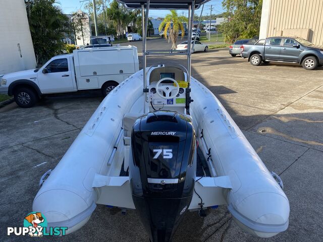 2010 Silver Marine Captain 480b RIB powered by 75hp Mercury on fully Galvanized trailer 
