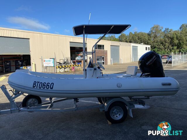 2010 Silver Marine Captain 480b RIB powered by 75hp Mercury on fully Galvanized trailer 