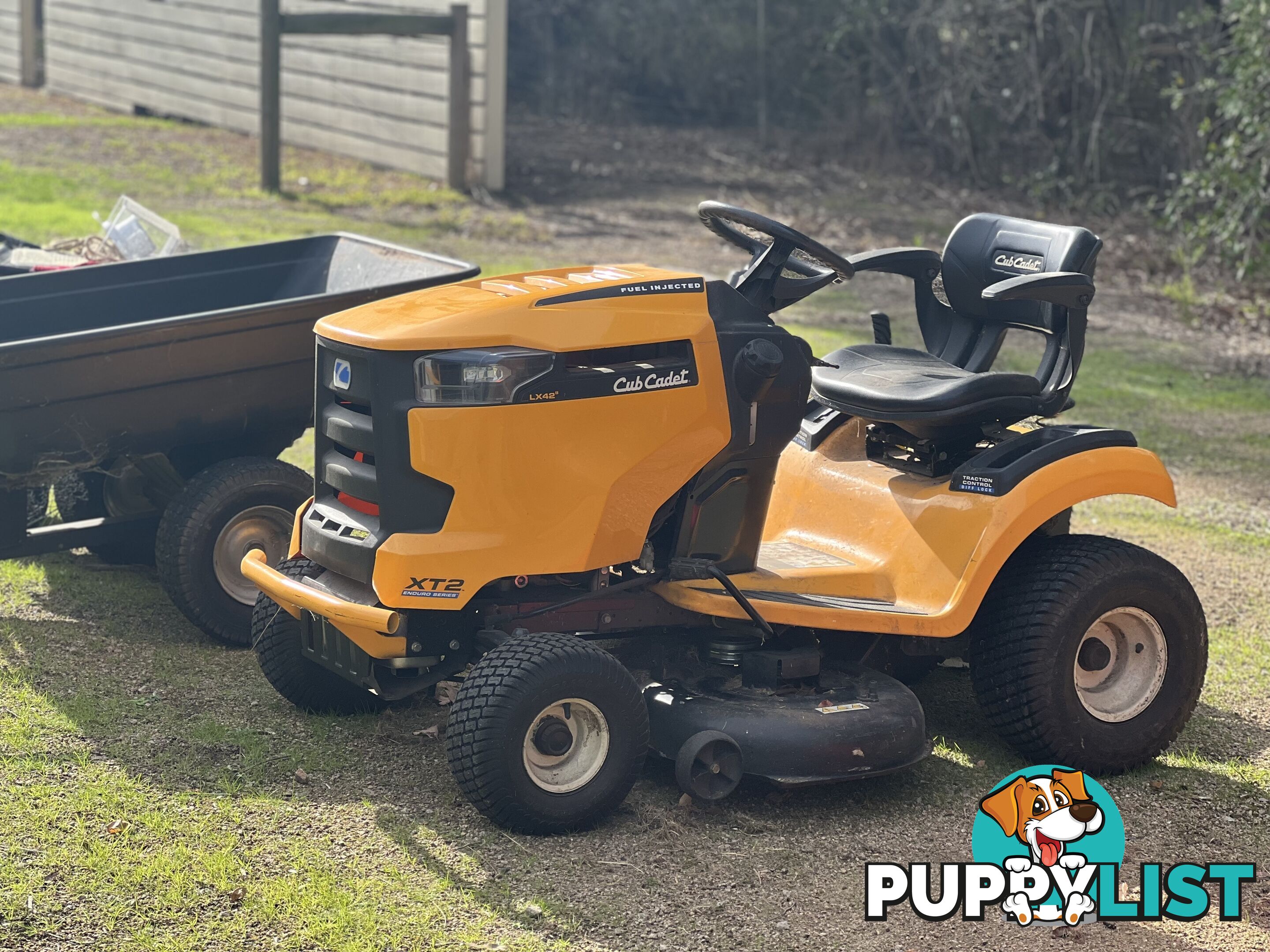 Cub Cadet XT2 ride on mower and trailer