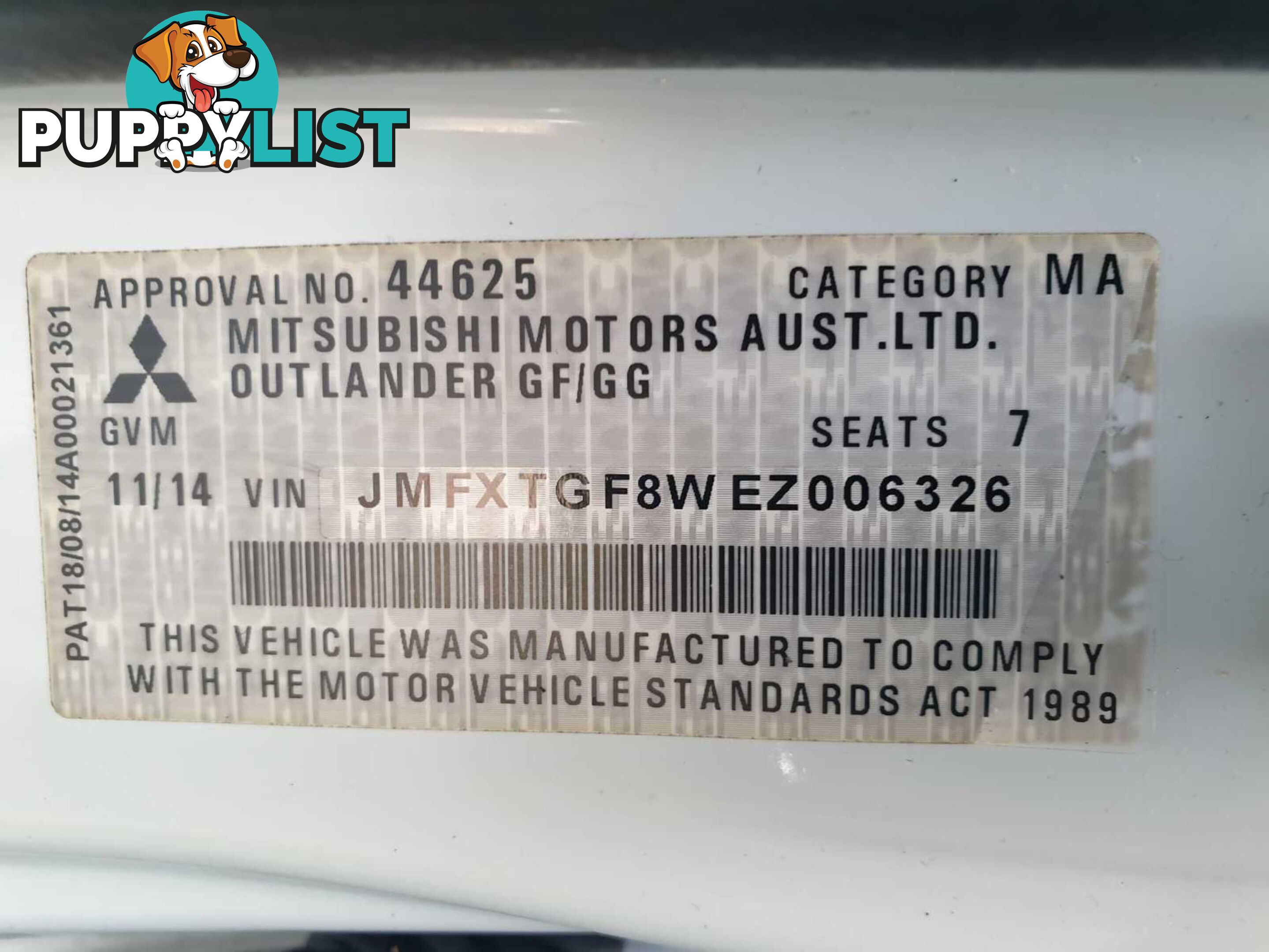 2014 MITSUBISHI OUTLANDER LS ZJMY14 5 4D WAGON