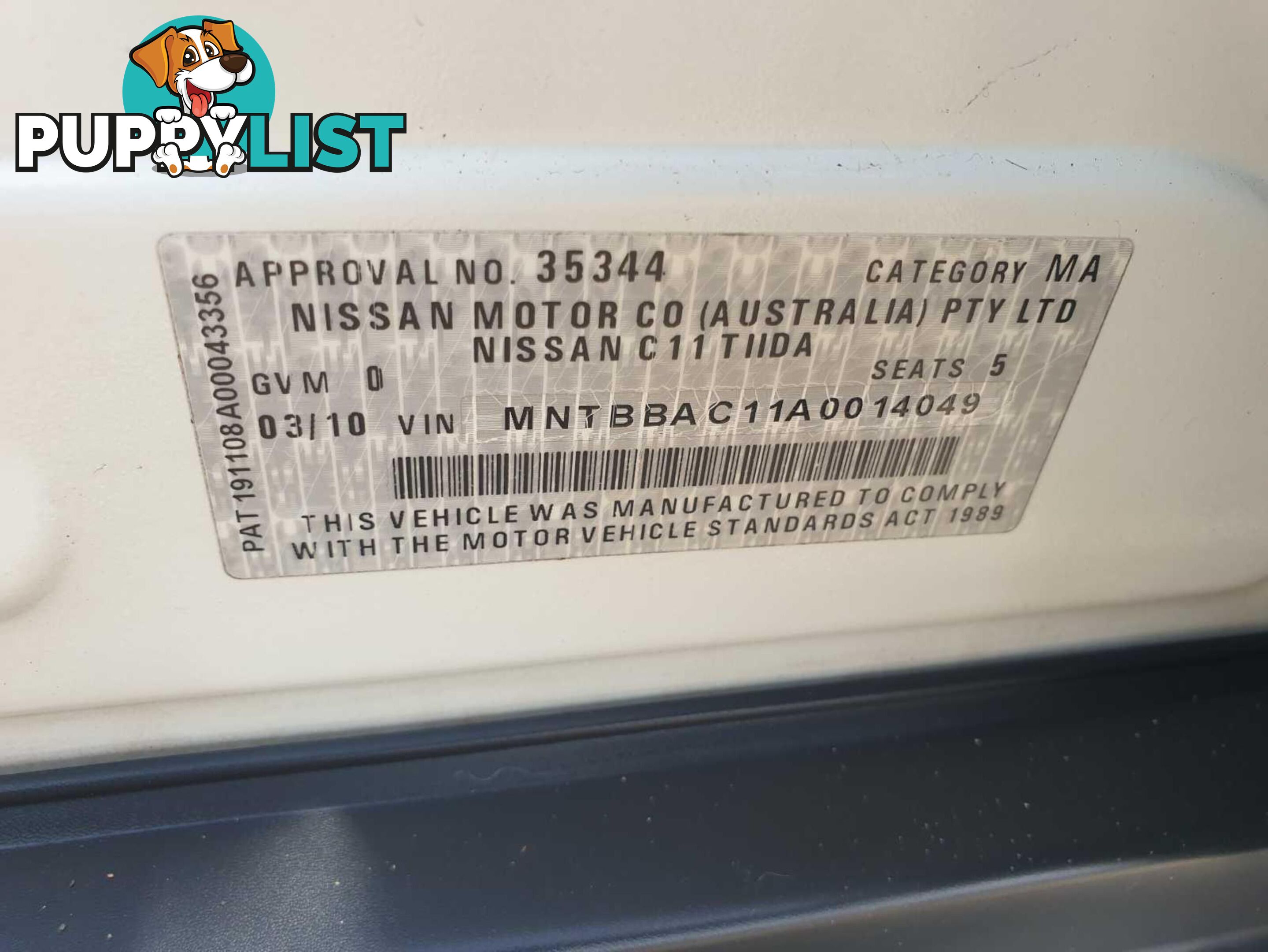 2010 NISSAN TIIDA ST C11MY07 4D SEDAN