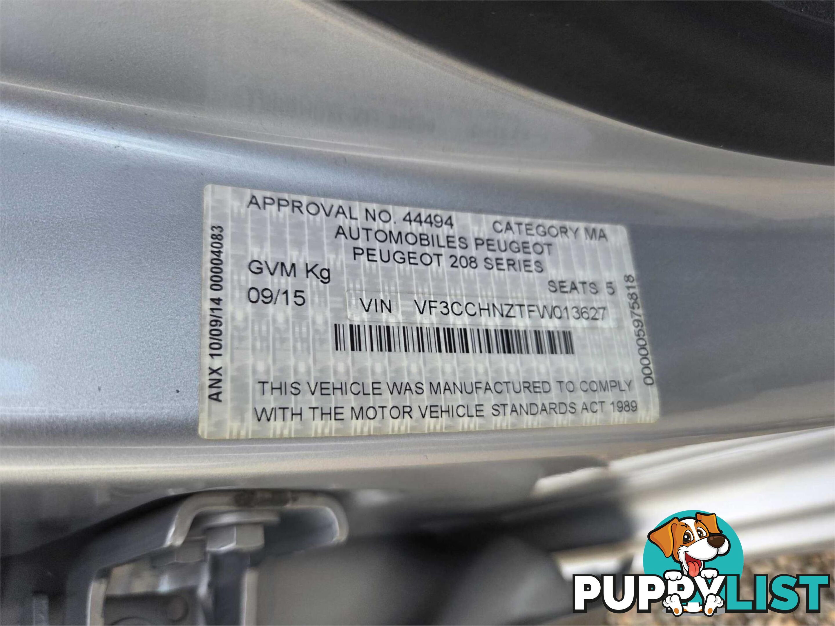2015 PEUGEOT 208 ACCESS MY16 5D HATCHBACK