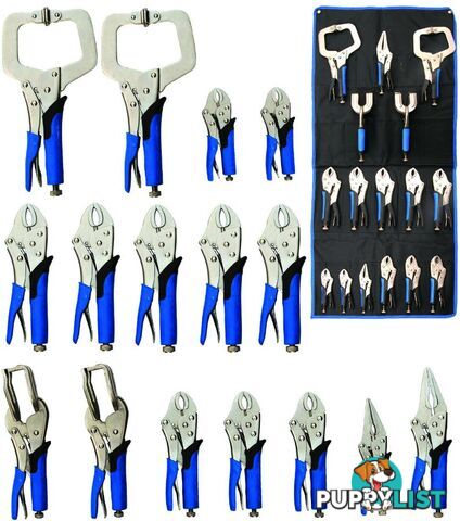 BGS Germany 16-pcs Vice Grip Locking Clamp Pliers Set Welding Welder Tig Mig Arc