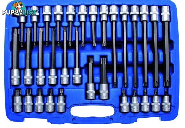 BGS Germany 32-pc Torx T-Star T20-T70 Harden Impact Metric Socket Set 1/2" Drive