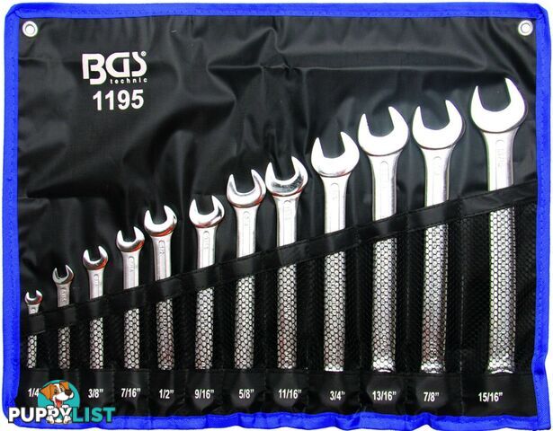 BGS Germany 12-pieces Open and Ring Ended Spanner Set 1/4"-15/16" SAE Imperial