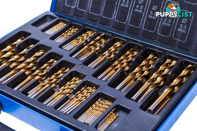 BGS Germany 170-pcs Twist Drill Bit Set HSS 5% Titanium Coated 1mm-10mm Quality