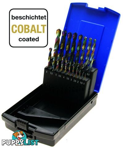 BGS Germany 19-piece Twist Drill Bit Metric Set HSS Cobalt 1mm-10mm Drill Bits