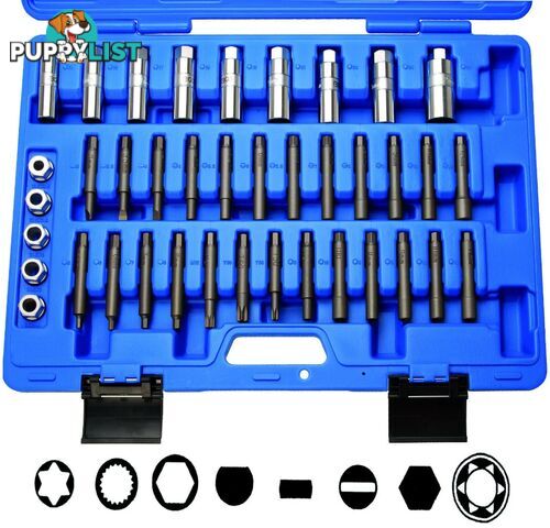 BGS Germany 39-pcs Suspension Socket Set Torx Slot XZN Bit Set Strut Shock Rod