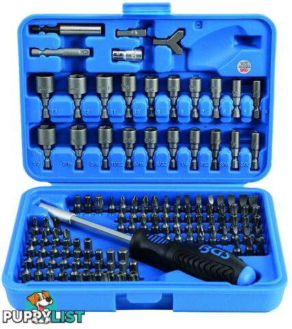 BGS Germany 122-pc Screw Driver Bit Socket Set Slot Phillips Torx Spinner Handle