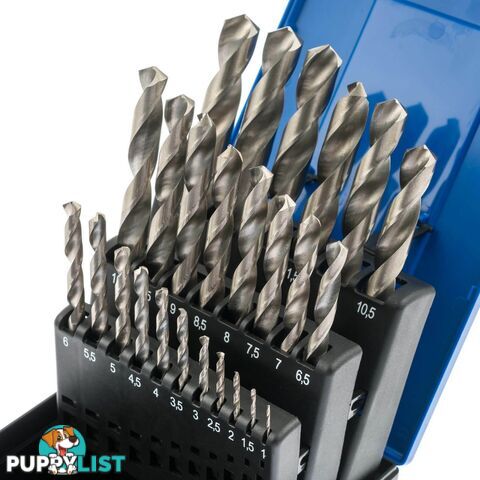 BGS Germany 25-pcs Roll Steel Twist Drill Bit Set HSS Metric Drill Bits 1mm-13mm