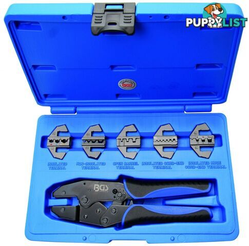 BGS Germany 6-pc Electricians Ratchet Ratcheting Pliers Crimping Tool Set 5 Jaws