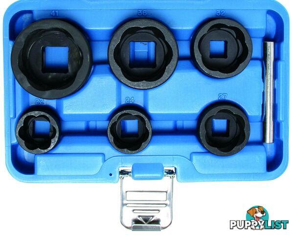 BGS Germany Rounded Bolt Extractor Twist Socket Set 22-41mm 1/2" Drive 3/4"Drive