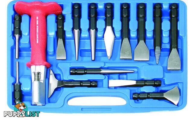 BGS Germany 15-pc Top Trade Chisel Punch Masonry Wood Body Work Harden Steel Set