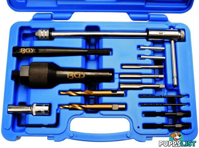 BGS Germany CDI Glow Plug Extractor Remover Diesel Injector Thread Repair Set