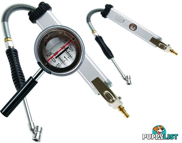 BGS Germany Servo Trade Approved 1/4"Air Tools Tire Inflator Tyre Gauge Alloy