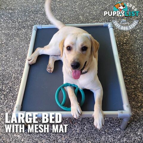 LARGE CHEWPROOF DOG BED WITH MESH MAT