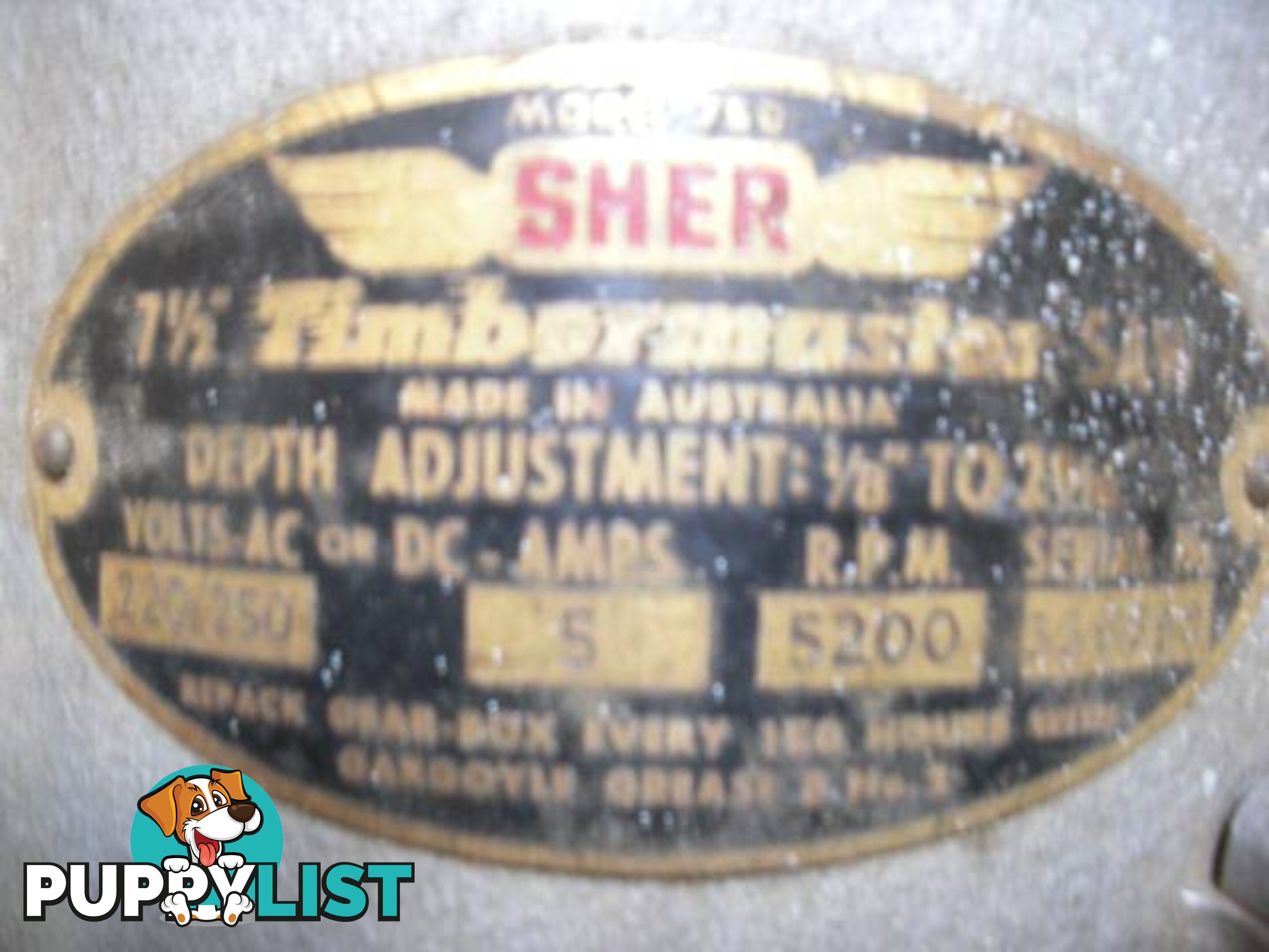 .SHER TIMBERMASTER POWER SAW MODEL 750 MADE IN AUSTRALIA