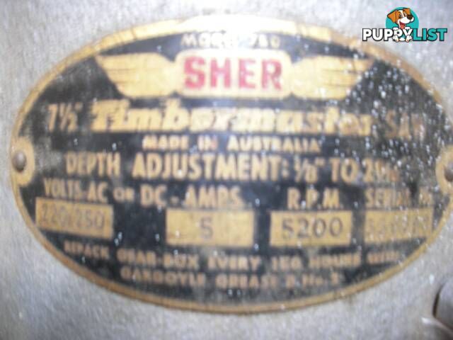 .SHER TIMBERMASTER POWER SAW MODEL 750 MADE IN AUSTRALIA