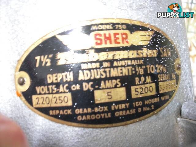 .SHER TIMBERMASTER POWER SAW MODEL 750 MADE IN AUSTRALIA