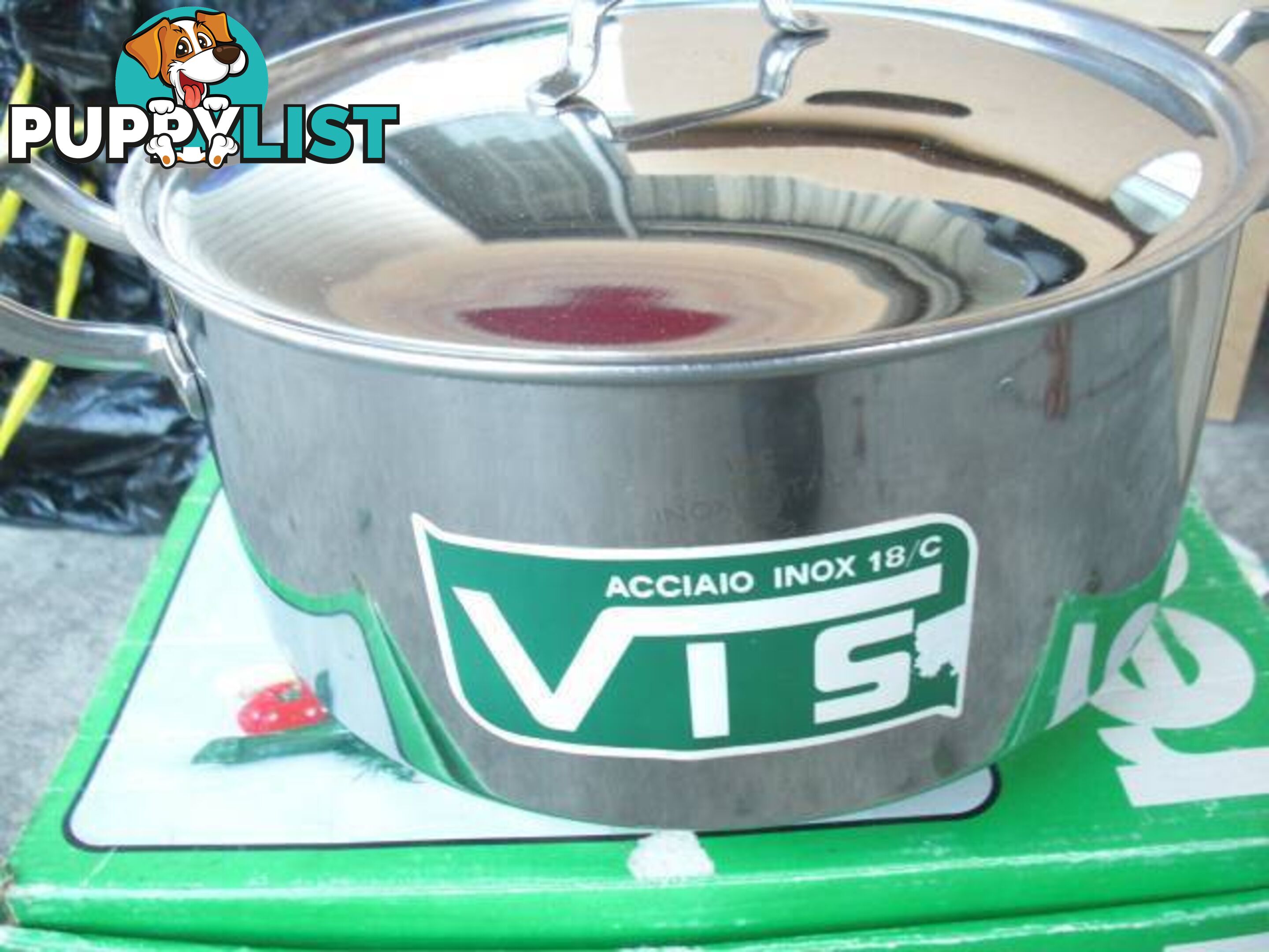 *RECORD ACCIAIO LARGE STAINLESS STEEL STEAMER & LID MADE IN ITALY