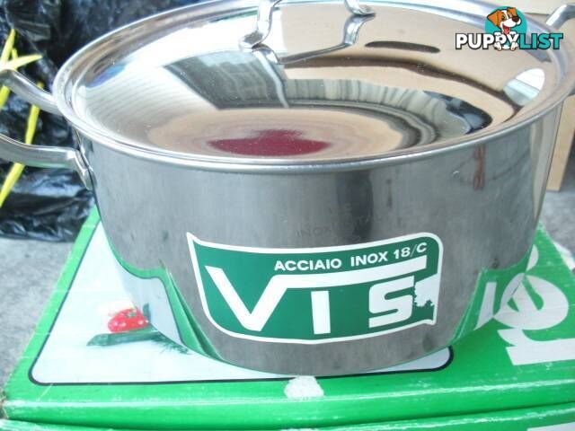 *RECORD ACCIAIO LARGE STAINLESS STEEL STEAMER & LID MADE IN ITALY