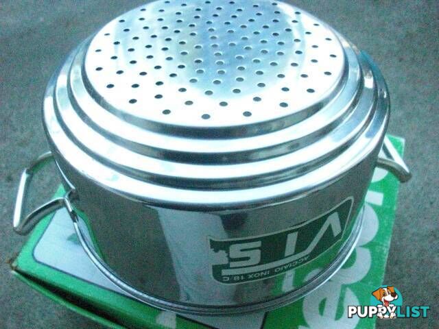 *RECORD ACCIAIO LARGE STAINLESS STEEL STEAMER & LID MADE IN ITALY