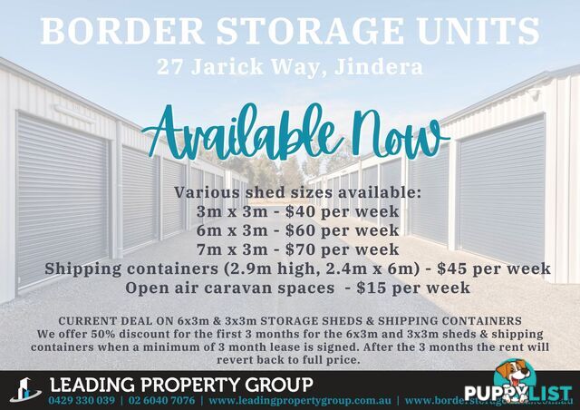 Border Storage Sheds 27 Jarick Way JINDERA NSW 2642