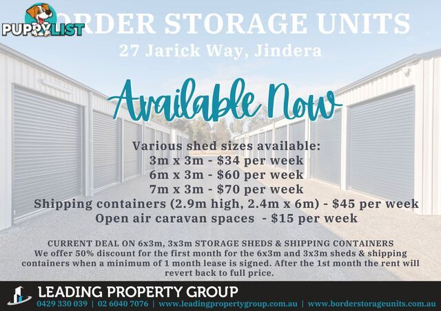 Border Storage Sheds 27 Jarick Way JINDERA NSW 2642