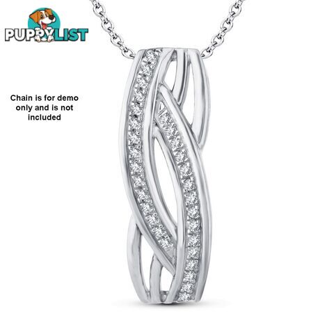 9ct White Gold, 0.08ct Diamond Pendant