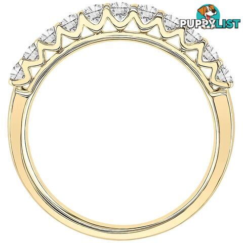 Ladies 18kt Yellow Gold and Diamond Ring, 11 Round Brilliant Cut Diamonds,