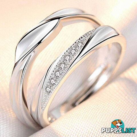 18k WG Plated 1.00ct Simulated Diamond Adjustable Ring & Adjustable Ring