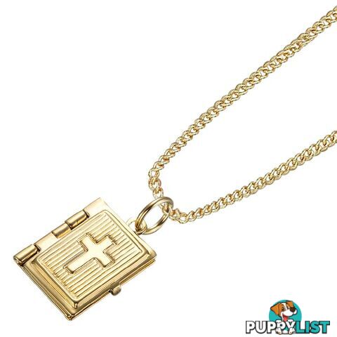 18ct Yellow Gold LAYERED Open Bible Locket Pendant (opens up with 3 pages)