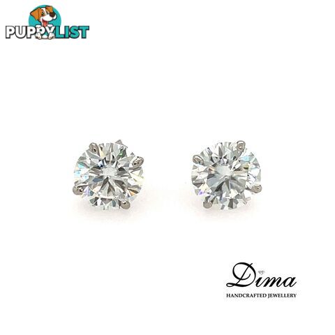 9ct White Gold Stud Earrings