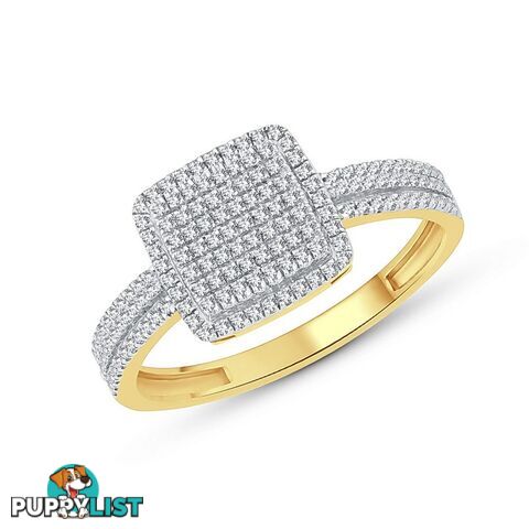 9ct Yellow Gold, 0.20ct Diamond Ring