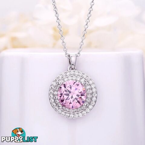 SimplySelena Rose Cubic Zirconia Pendants With Necklace