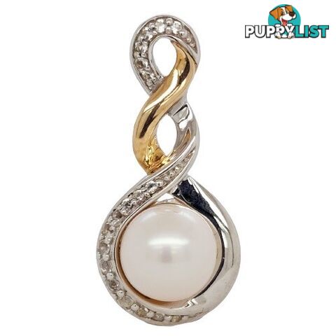 9ct & silver pearl pendant