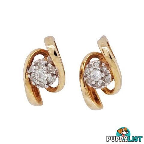 9ct Y/G Diamond earrings