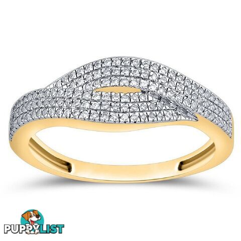 9ct Yellow Gold, 0.15ct Diamond Ring