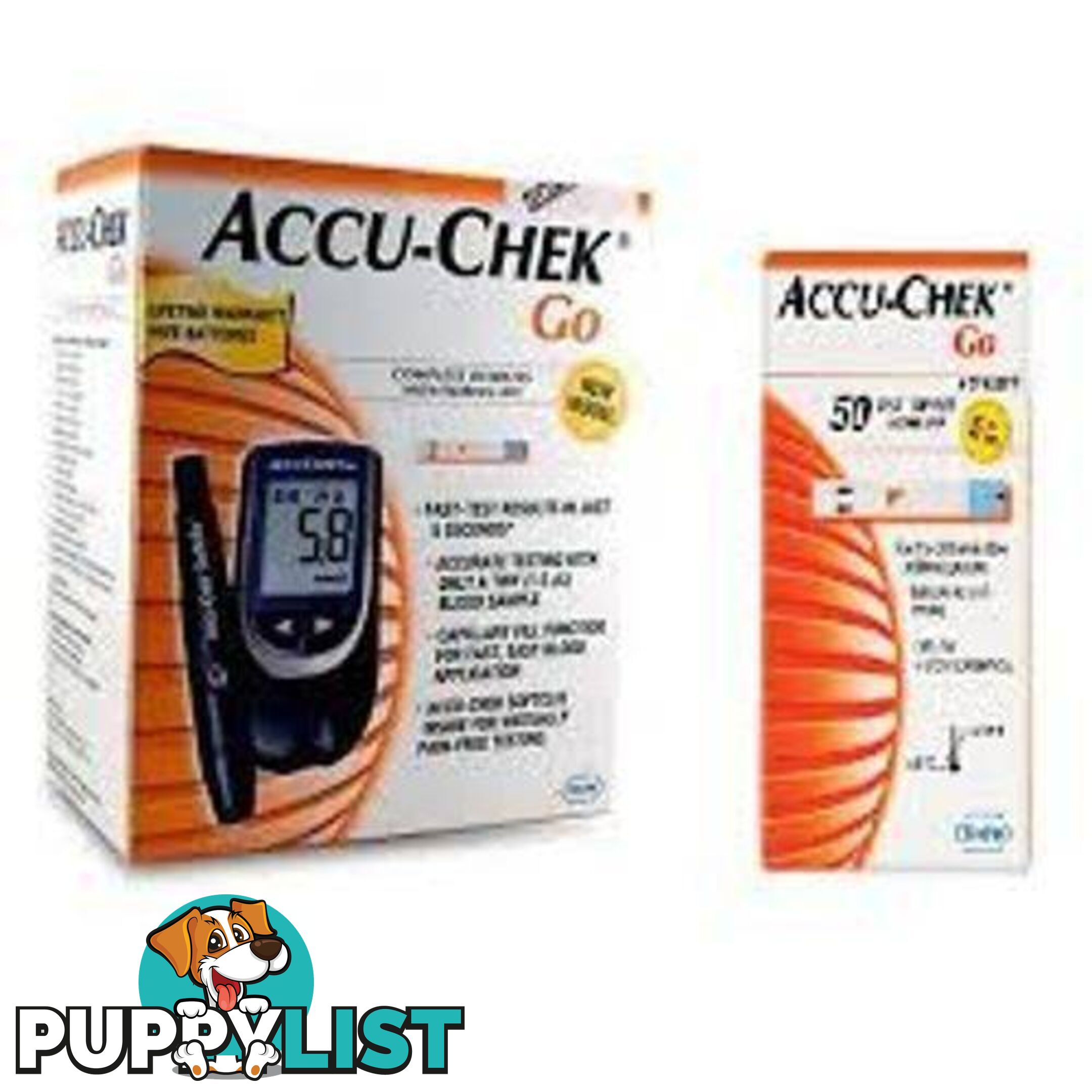 Accu Chek GO Blood Glucose Monitoring Meter Testing *brand new